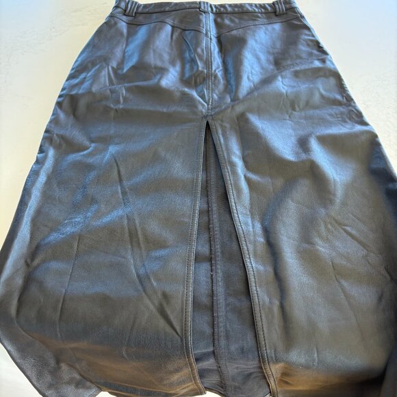 Free People pleather maxi skirt in black, size 6 - Picture 5 of 6